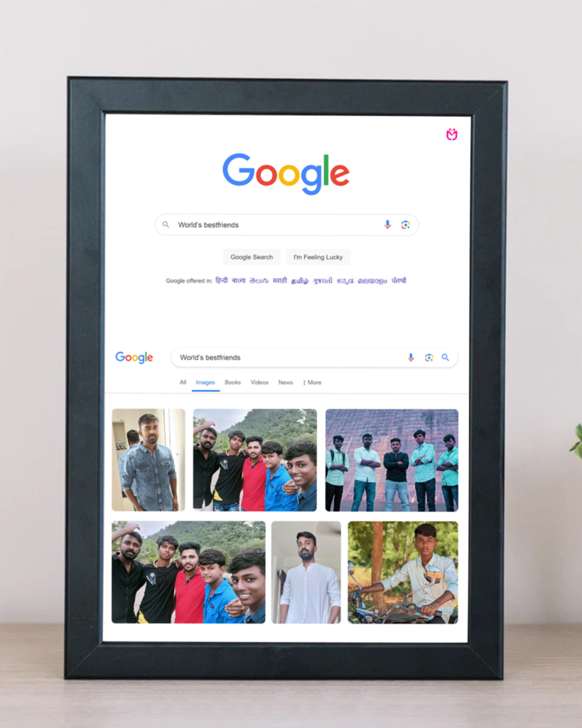 Custom Google Search Frame with personalized text and photos